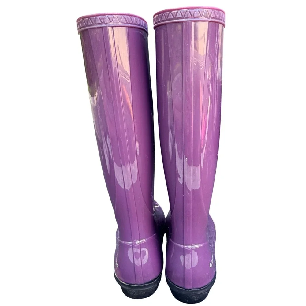 Hi-Tec Paddington Purple Glossy Tall Rubber Rain Boots Womens‎ Size 5 USA Made